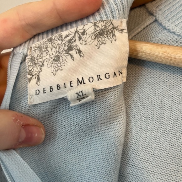 Debbie Morgan Baby Blue Long Sleeve 1/4 Zip Sweater - Picture 3 of 7